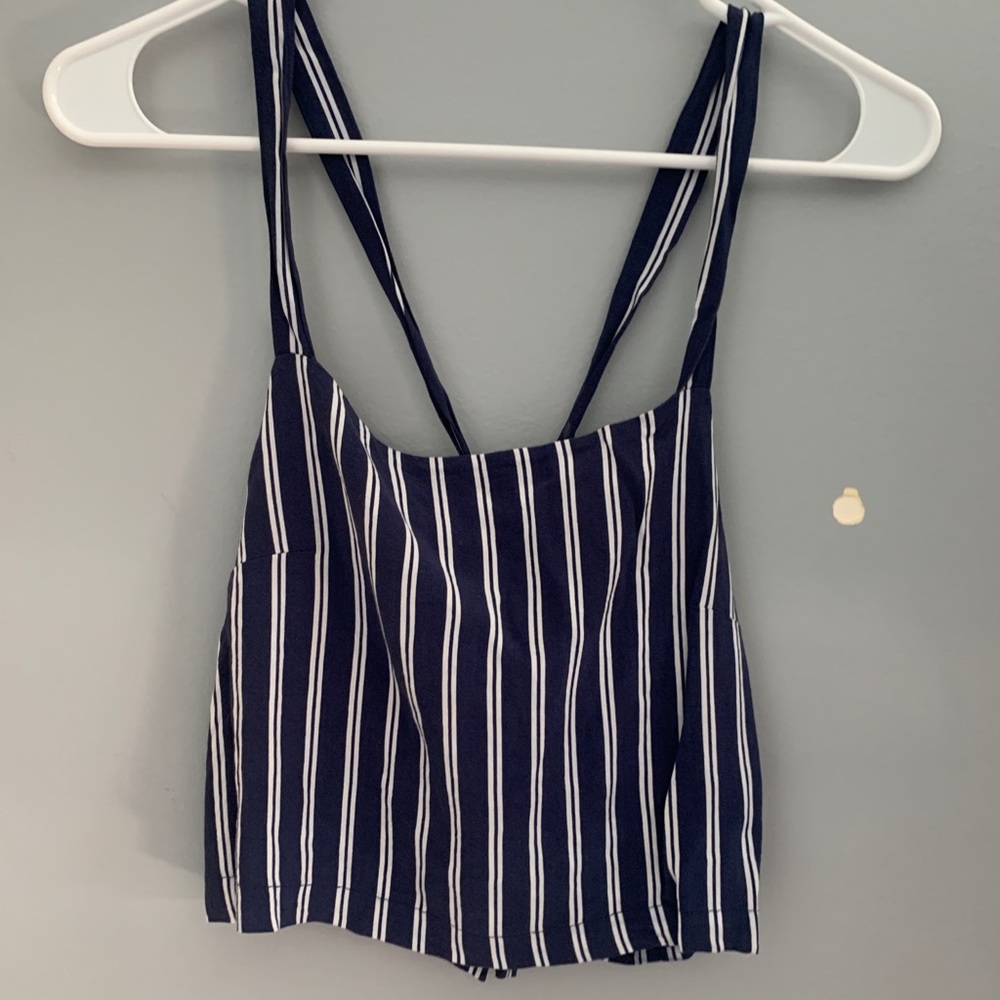 Tie open back tank top